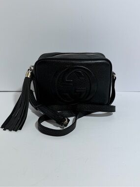 Gucci Black Soho Leather Tassel Crossbody